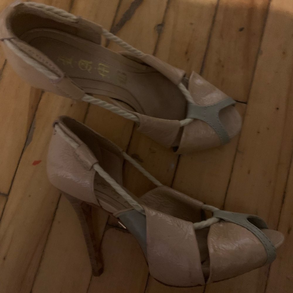 Lamb pink and grey pumps coquette Mob wife maximalist